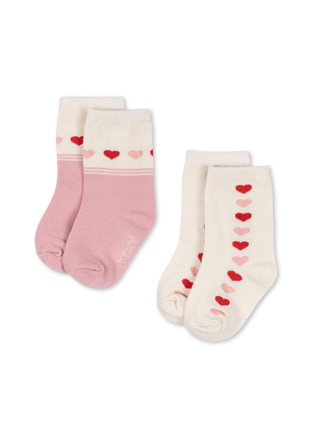 (KS103642) 2 pack Jaquard socks - Heart - MintMouse (Unicorner Concept Store)