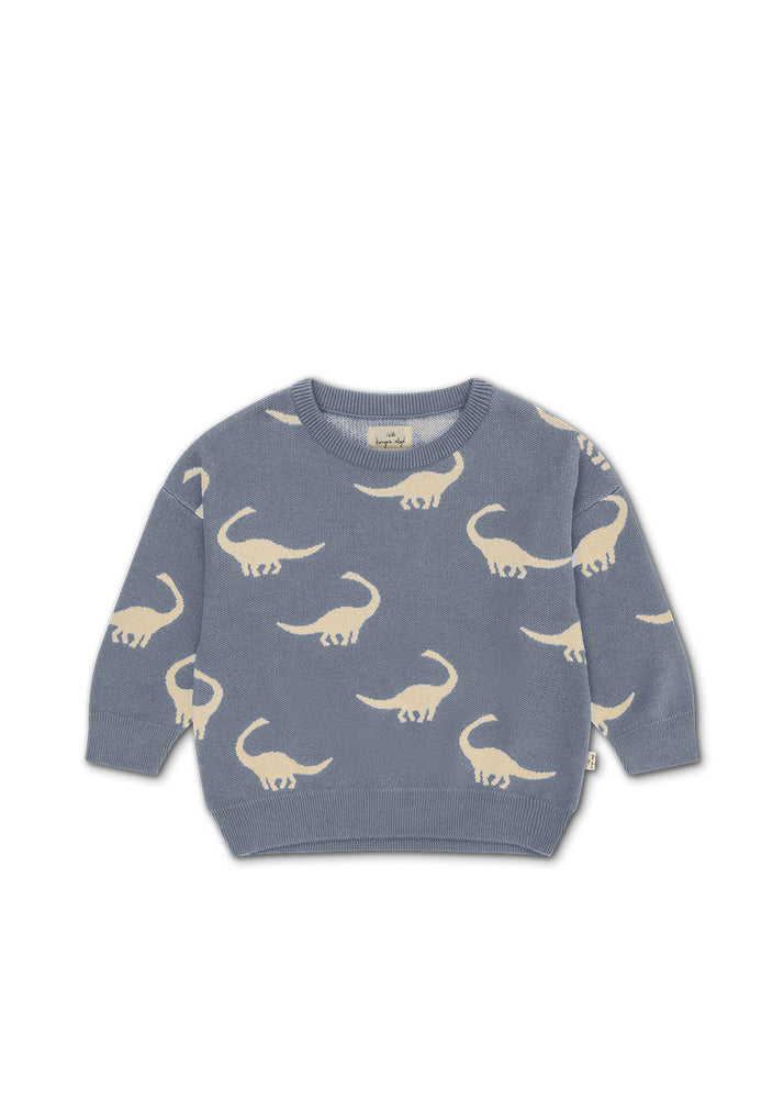 (KS103856) Lapis Knit Sweater Gots - Dino Mist