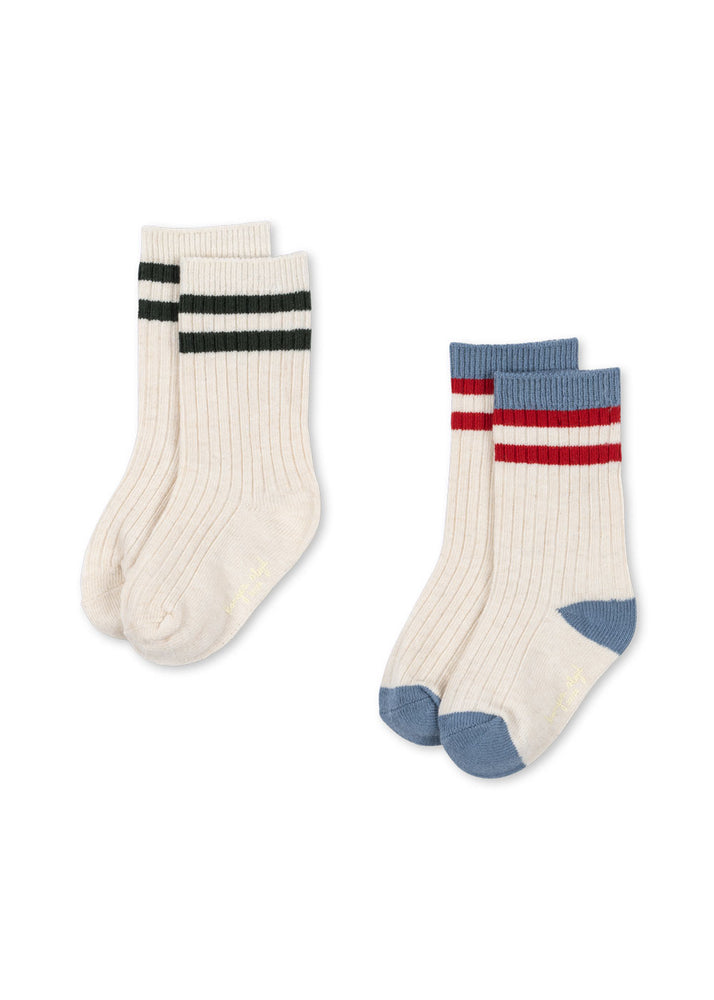 (KS105228) 2-Pack Rib socks - Pearl Blue
