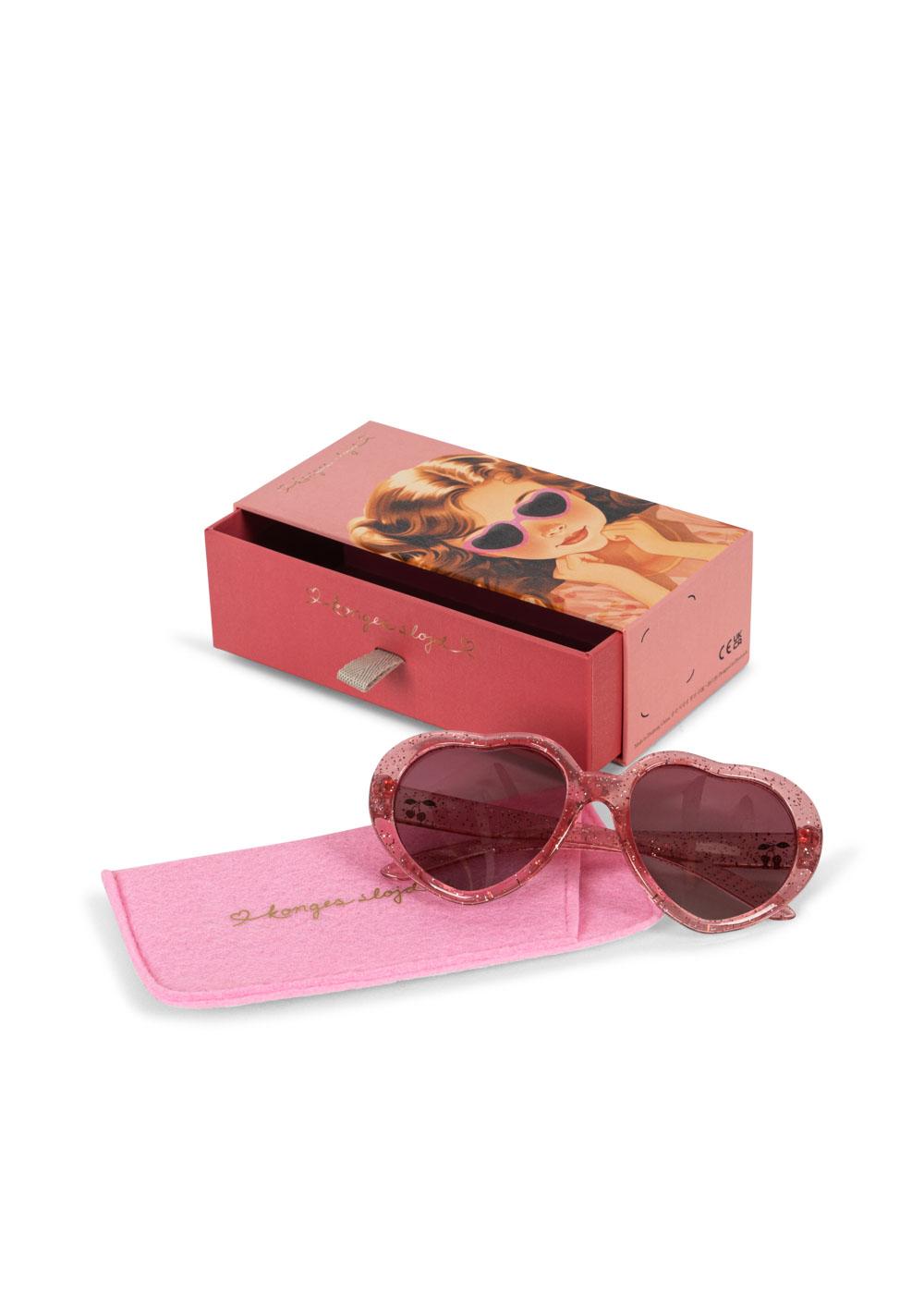 (KS103280) Sunglasses Junior Heart - Cherry Glitter - MintMouse (Unicorner Concept Store)