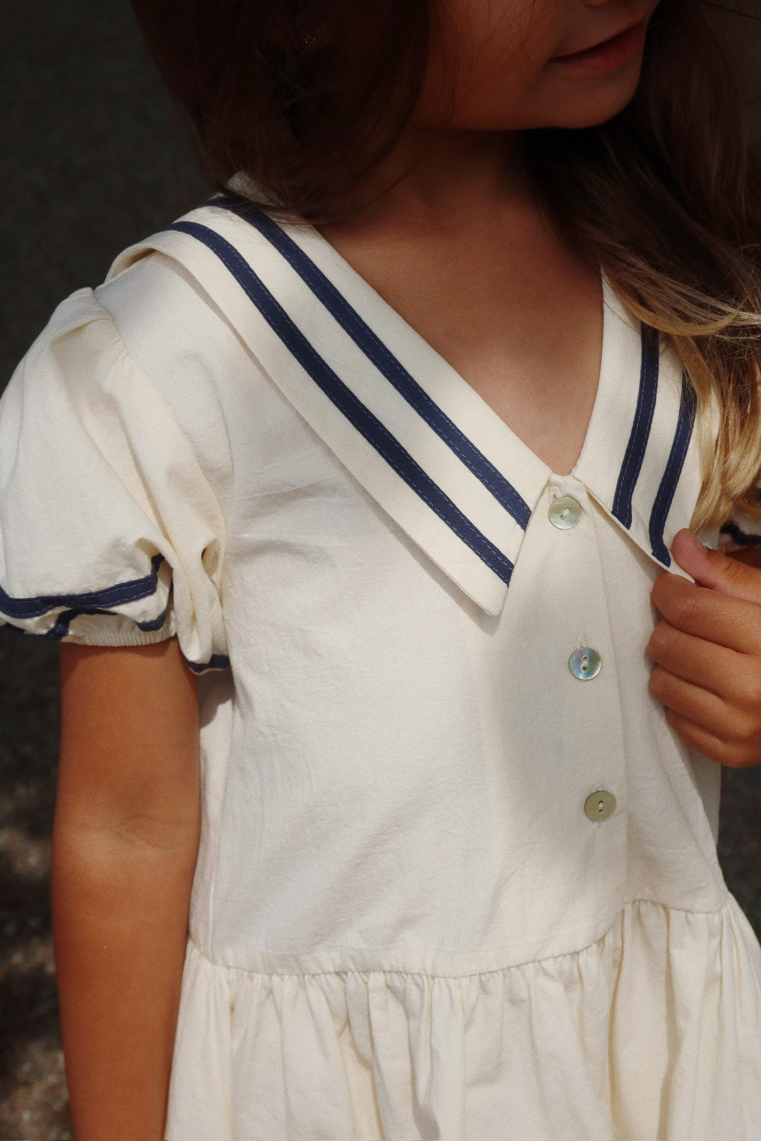 (KS103177) Allie Sailor Dress Gots - Optic White - MintMouse (Unicorner Concept Store)