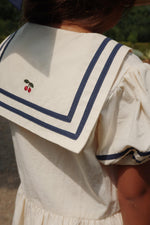 (KS103177) Allie Sailor Dress Gots - Optic White