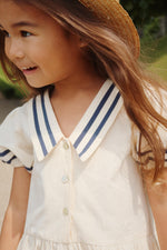 (KS103177) Allie Sailor Dress Gots - Optic White