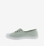 (106623) Women's canvas trainers with elastic - Melon