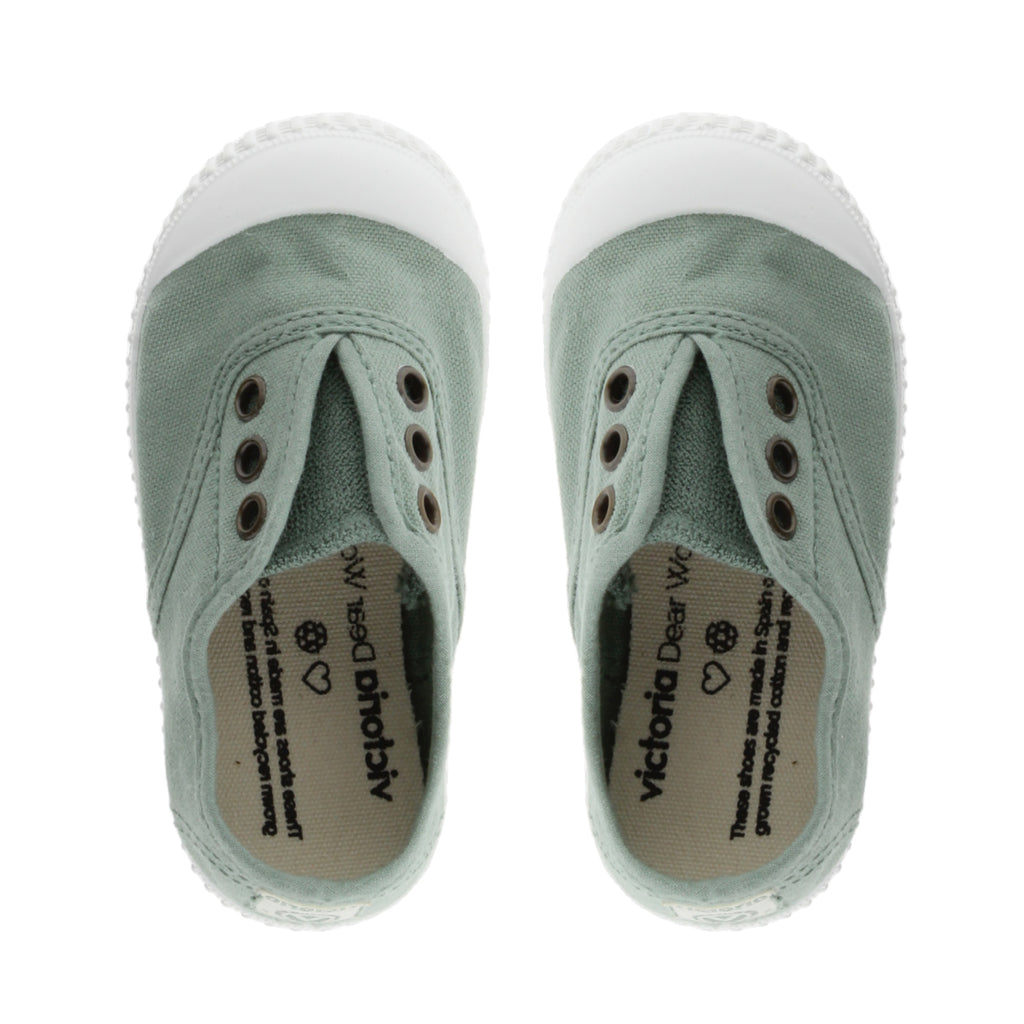(106627) Children's canvas trainers with elastic - Jade - MintMouse (Unicorner Concept Store)
