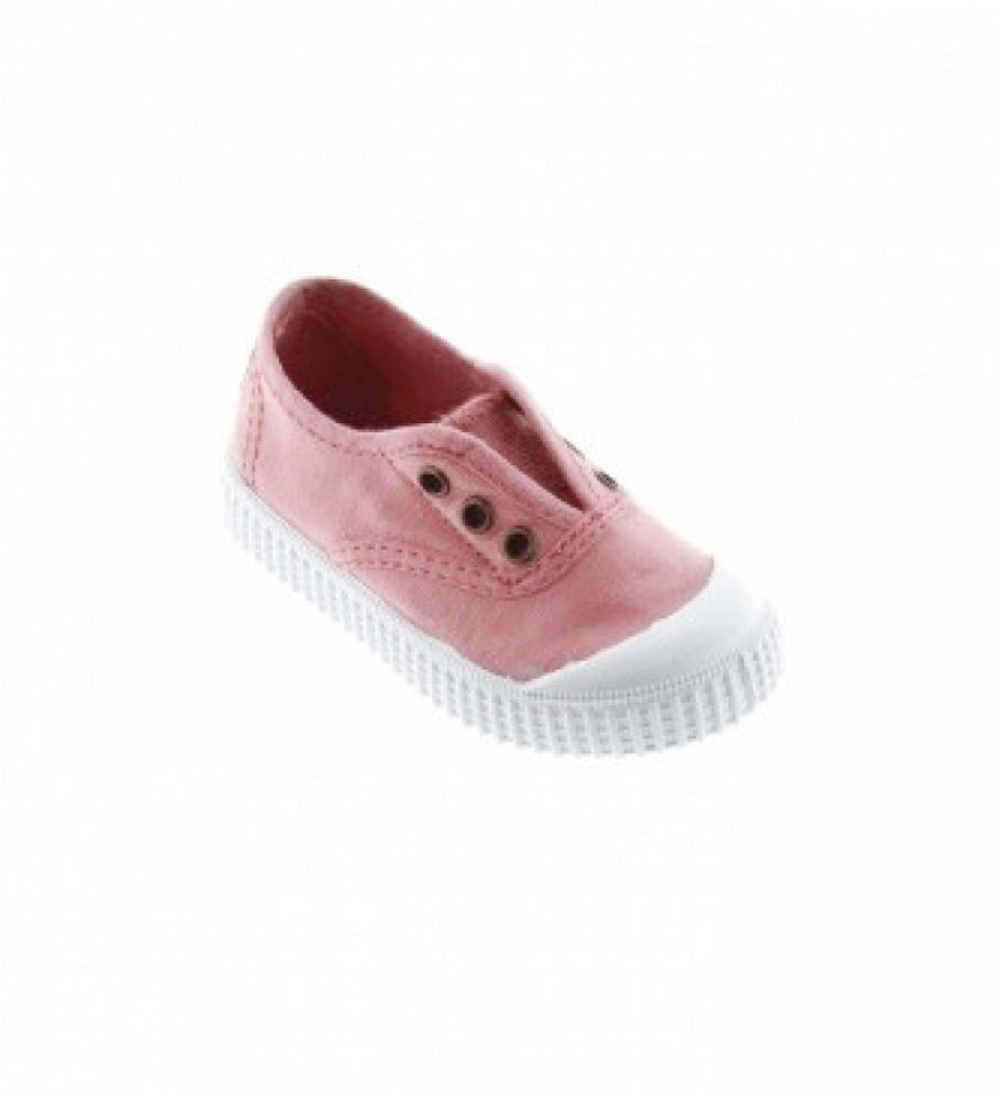 (106627) Children's canvas trainers with elastic - Nude