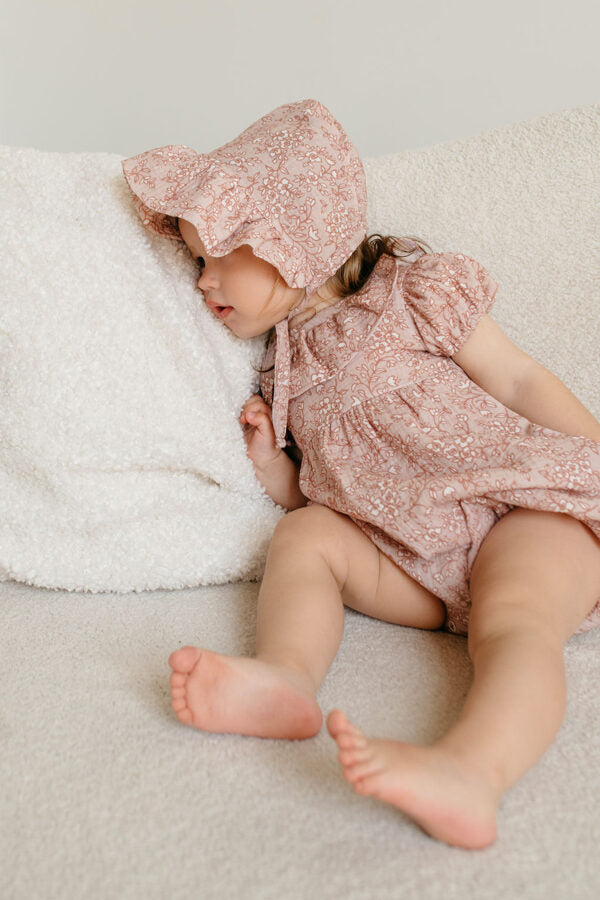 Pink with flower pattern muslin hat - Romantic - MintMouse (Unicorner Concept Store)