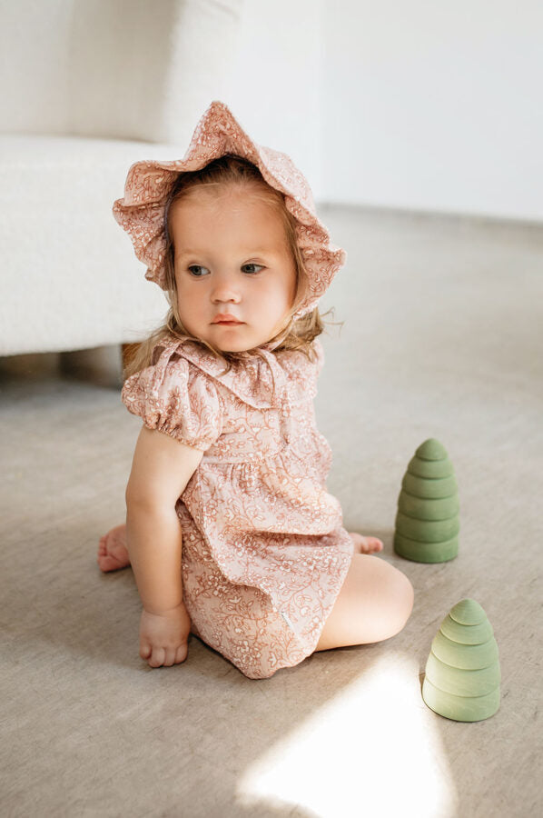 Pink with flower pattern muslin hat - Romantic - MintMouse (Unicorner Concept Store)