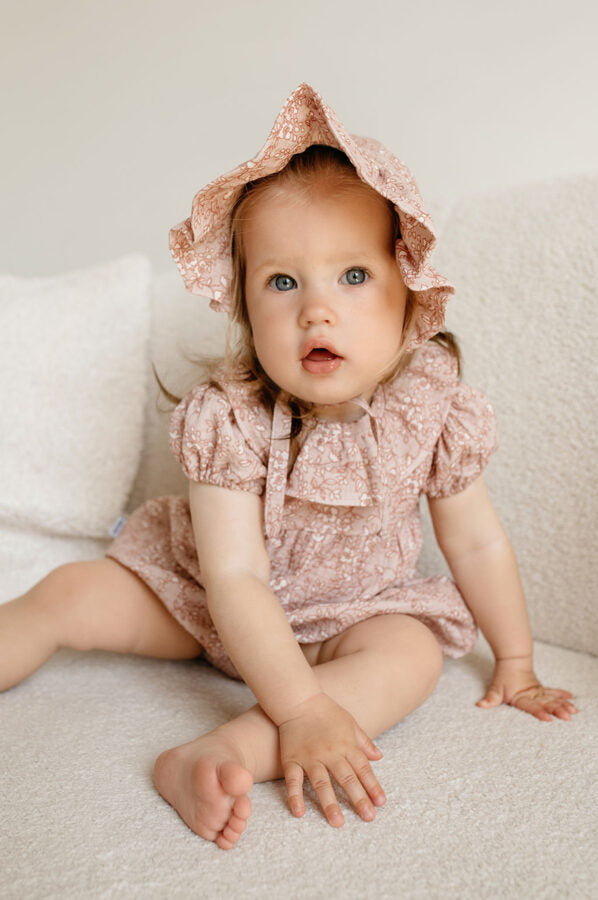 Pink with flower pattern muslin hat - Romantic - MintMouse (Unicorner Concept Store)