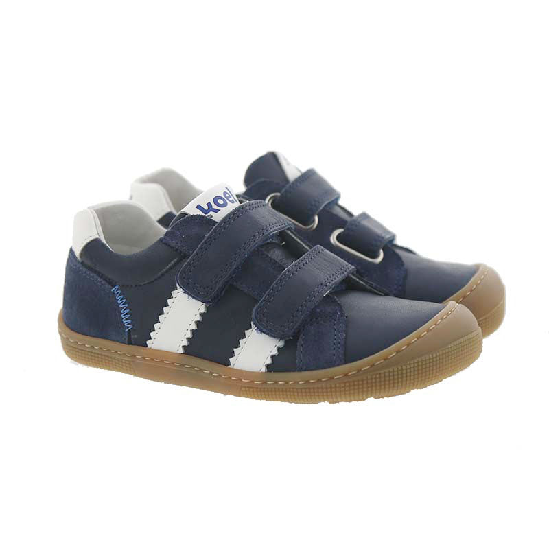 Barefoot Shoe Velcro Napa - Denis Napa Blue.
