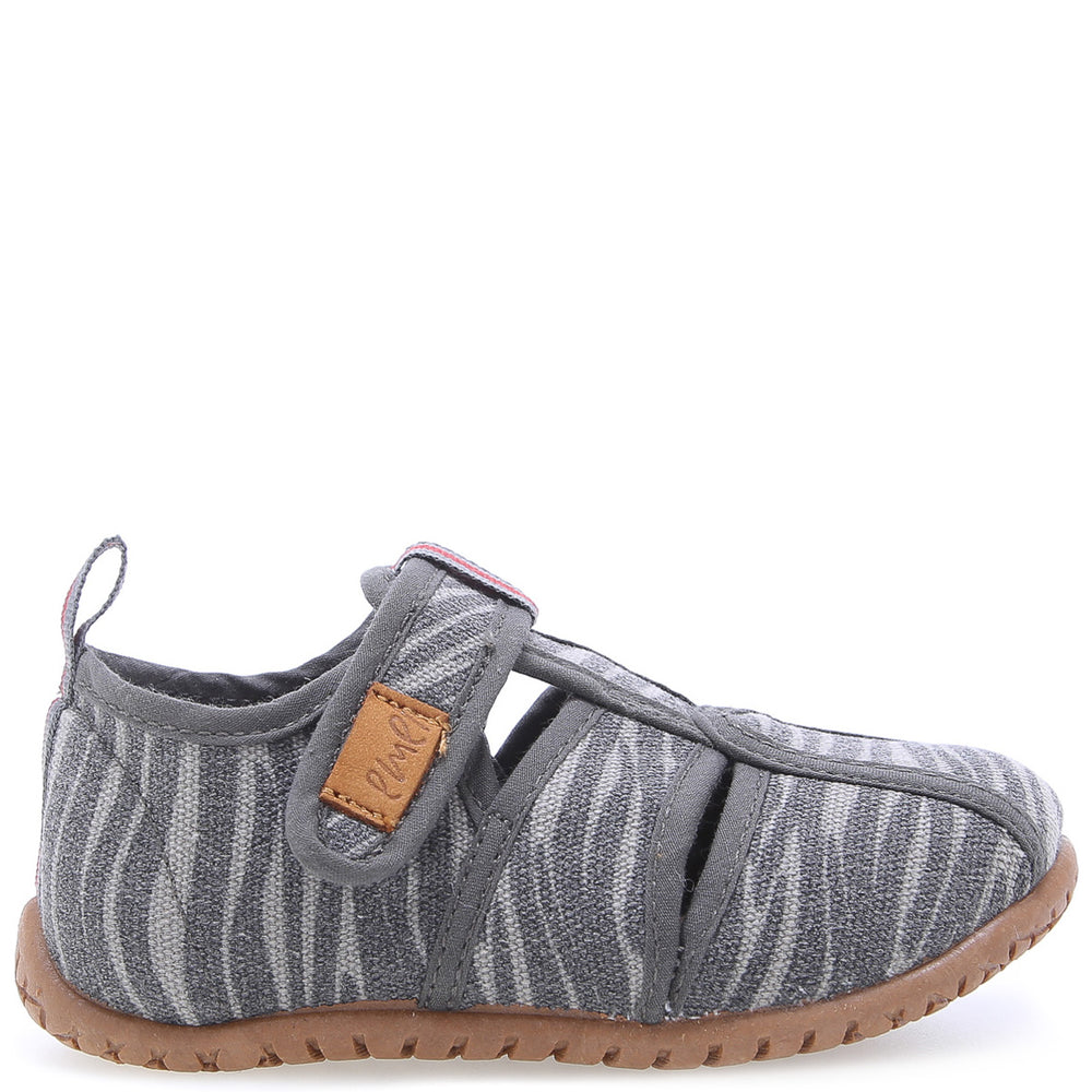 Emel slippers - Grey open zebra (101)