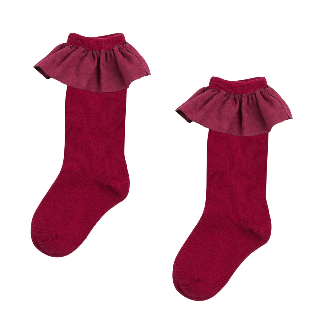 Frill kneesocks - deep red