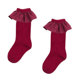Frill kneesocks - deep red