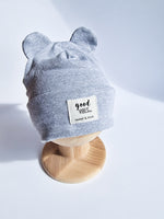 Winter folded bear beanie grey