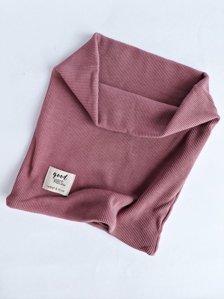 Ribbed tube scarf Plum