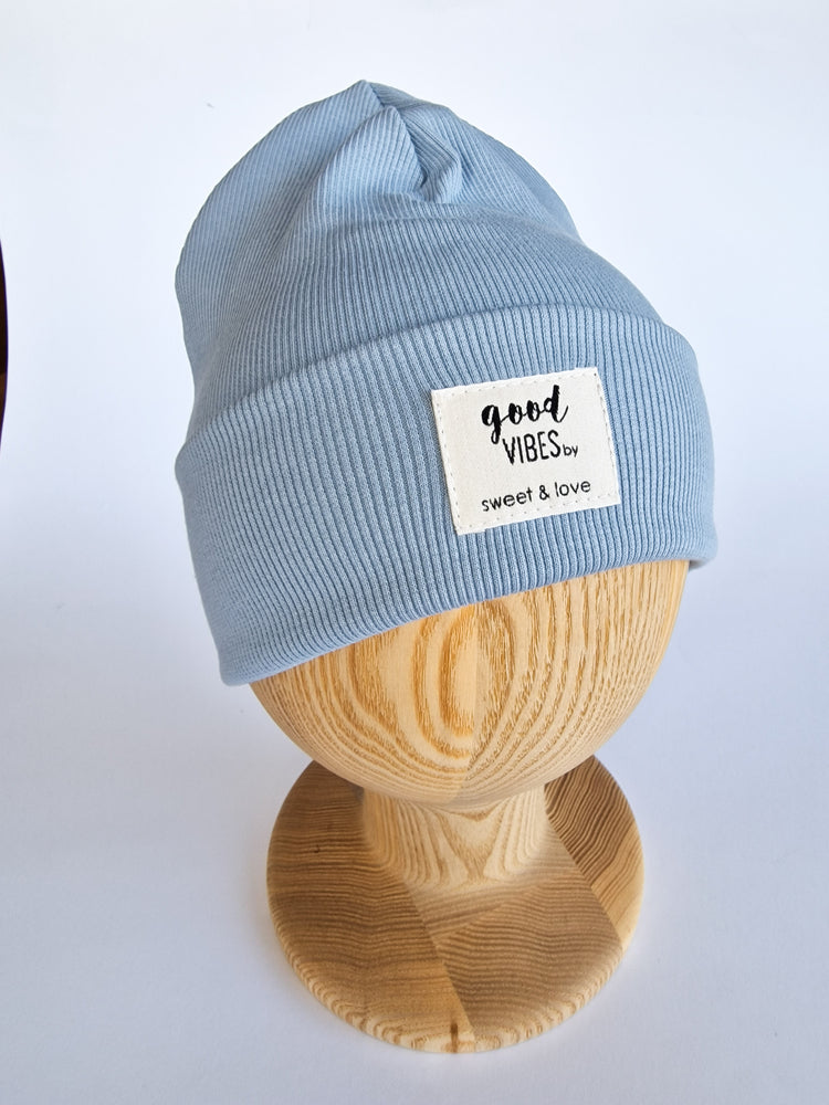 Winter beanie folded light blue