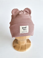 Winter folded bear beanie Pink