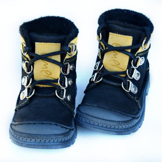 (EY1997-9/K) Emel Black Lace Up Winter Boots