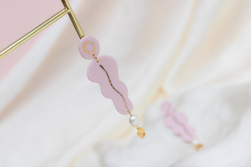 Statement Pink Pearl Earring Valentina