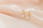 Pearl Dewdrop Stud Earrings