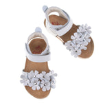 (2640D-5) Emel White Flowers sandals