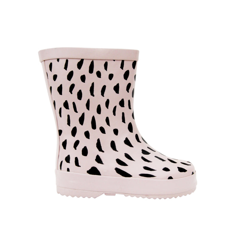 Blush pink freckled rainboots