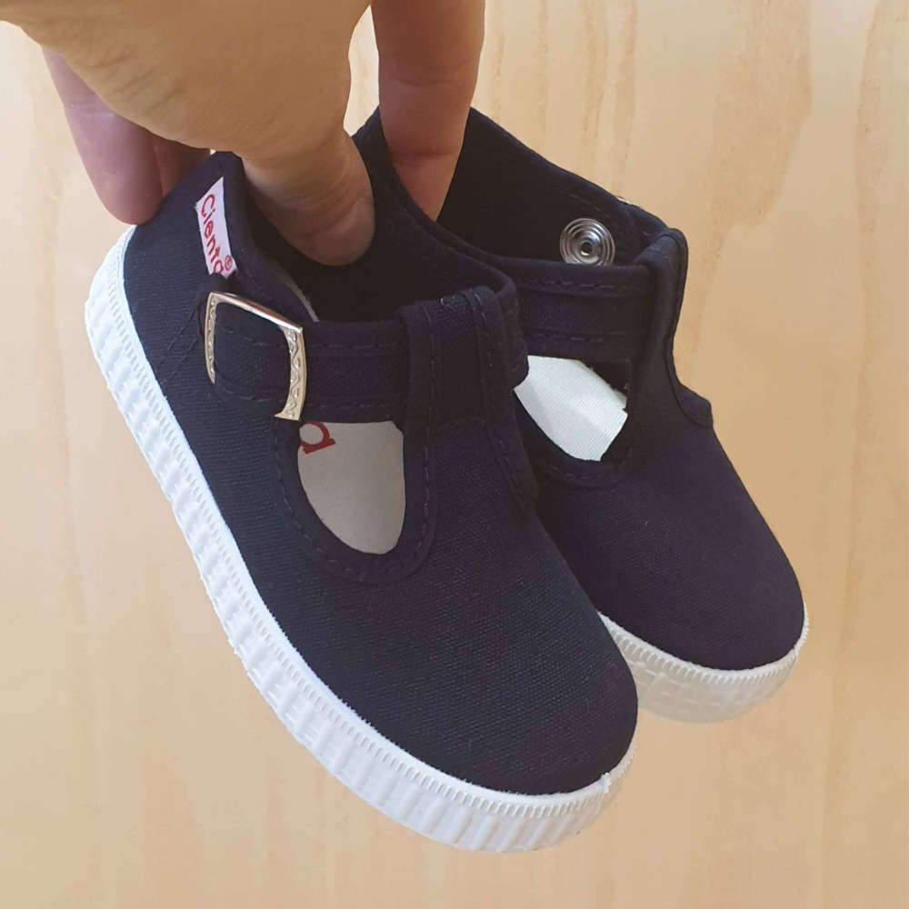 Cienta t-bar shoe with buckle - navy blue - MintMouse (Unicorner Concept Store)