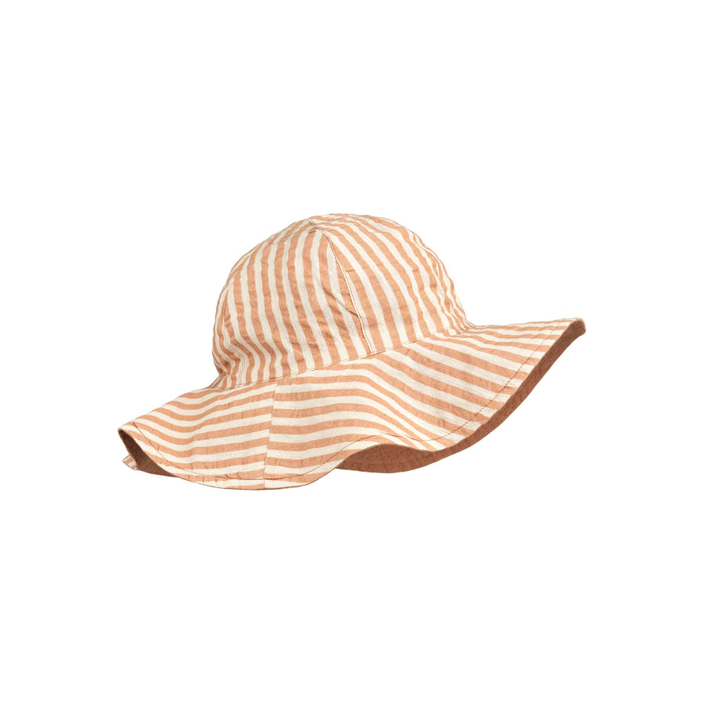 ( LW14478) Amelia Reversible Seersucker Sun Hat _  Tuscany Rose/Sandy