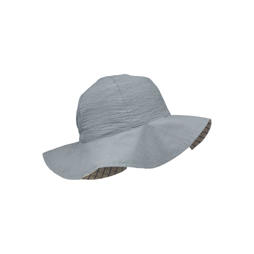 ( LW14478) Amelia Reversible Seersucker Sun Hat _  Navy