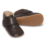 Leather slippers - dark brown