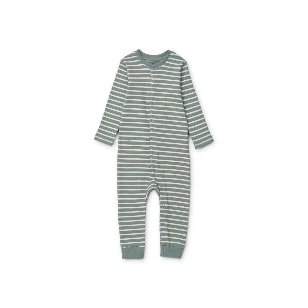 BIRK PYJAMAS SET JUMPSUIT BLUE FOG/SANDY STRIPES LIEWOOD