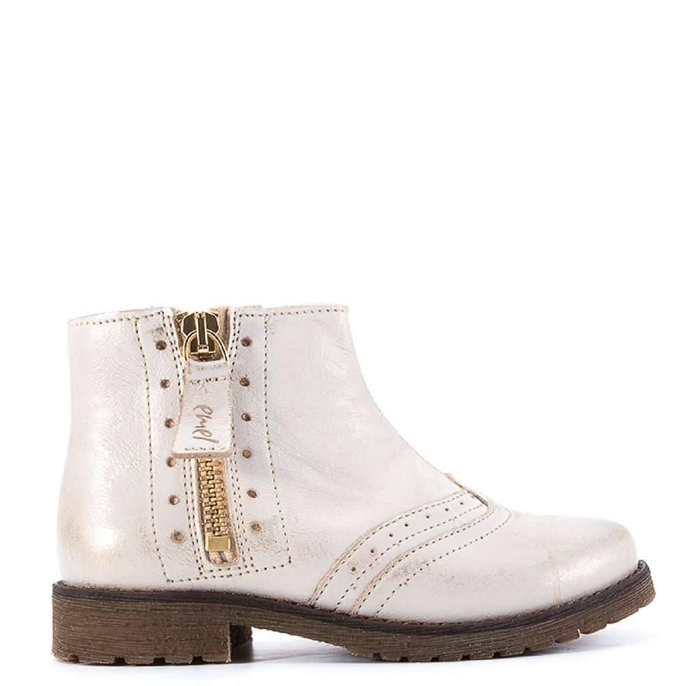 (2614) White gold Ankle Boot