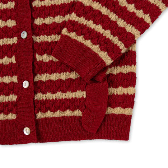 Cane Knit Frill Cardigan - Jolly Stripe
