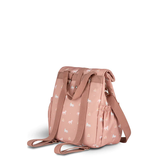 Insulated Roll-up Lunch Bag - Unicorn _ Blush pink