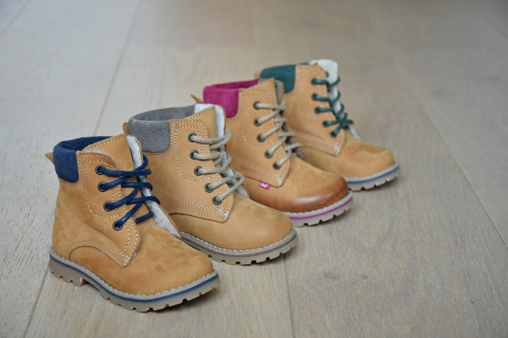 (2552-K / 2552M) Emel Yellow Lace Up Bottines