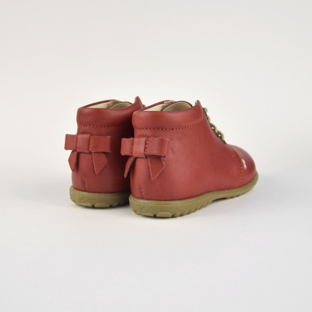 (562D-9) Emel Lace Up First Shoes red with bow - MintMouse (Unicorner Concept Store)