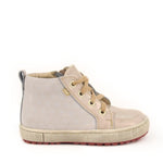 (2624C-1) Emel Beige Patent leather Lace Up Sneakers with zipper - MintMouse (Unicorner Concept Store)