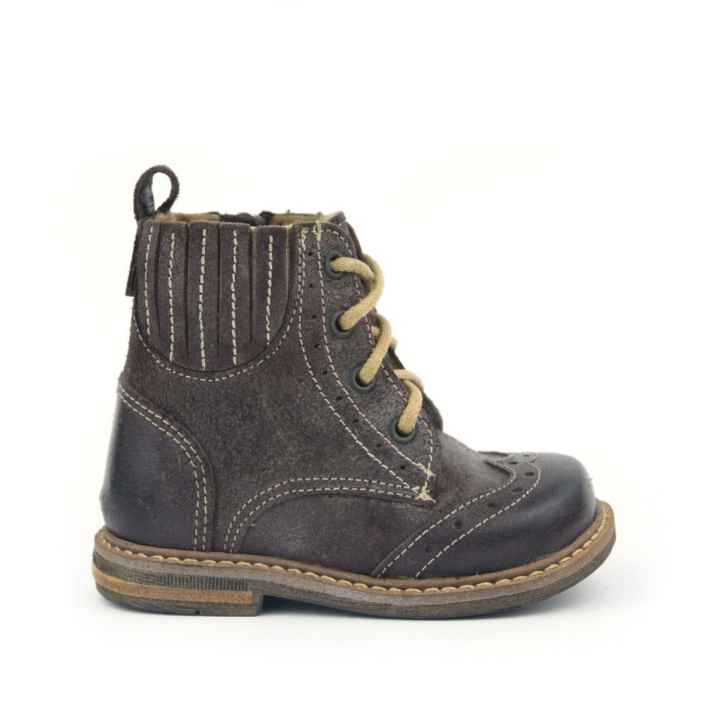 (EY2518-5) Emel Dark Brown Boots with zipper