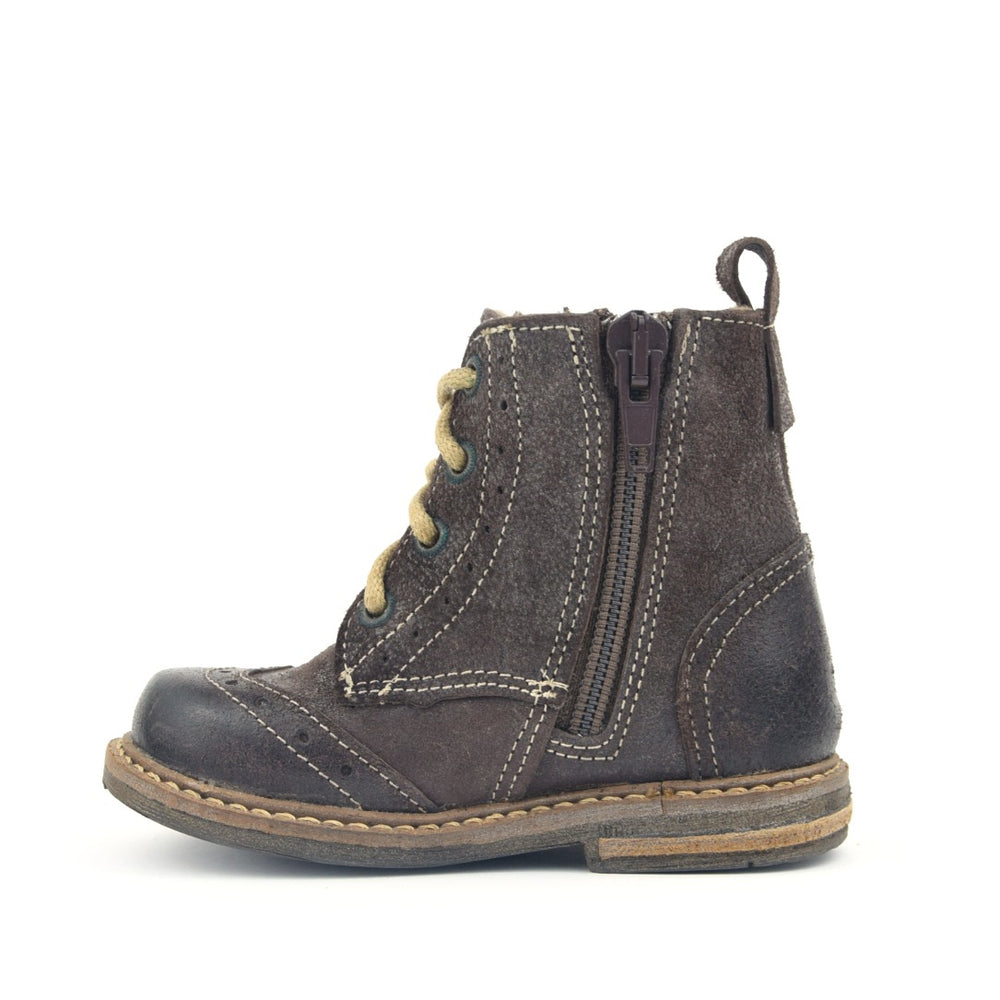 Emel Dark Brown Boots with zipper (2518-5) - MintMouse (Unicorner Concept Store)