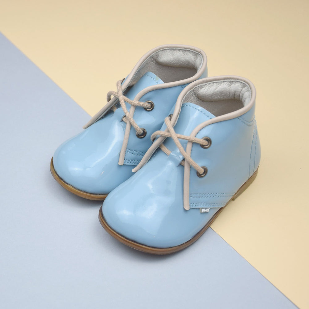 (2393-11) Blue Patent Leather Lace Up Shoes - MintMouse (Unicorner Concept Store)