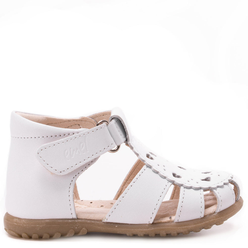 (1214A) Emel white closed sandals