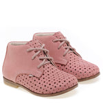 (1426-2) Emel perforated classic first shoes Coral