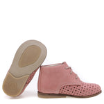 (1426-2) Emel perforated classic first shoes Coral