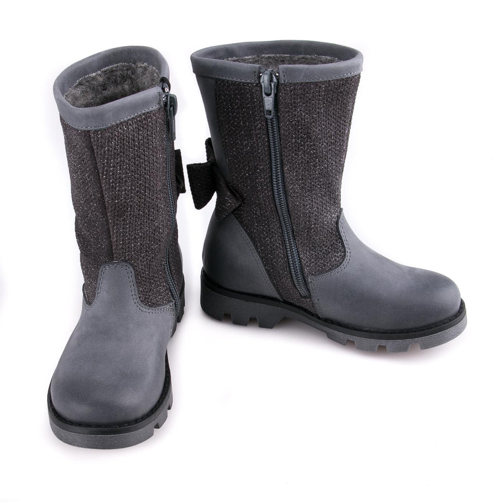 Emel high winter boots grey bow (2611B-1) - MintMouse (Unicorner Concept Store)