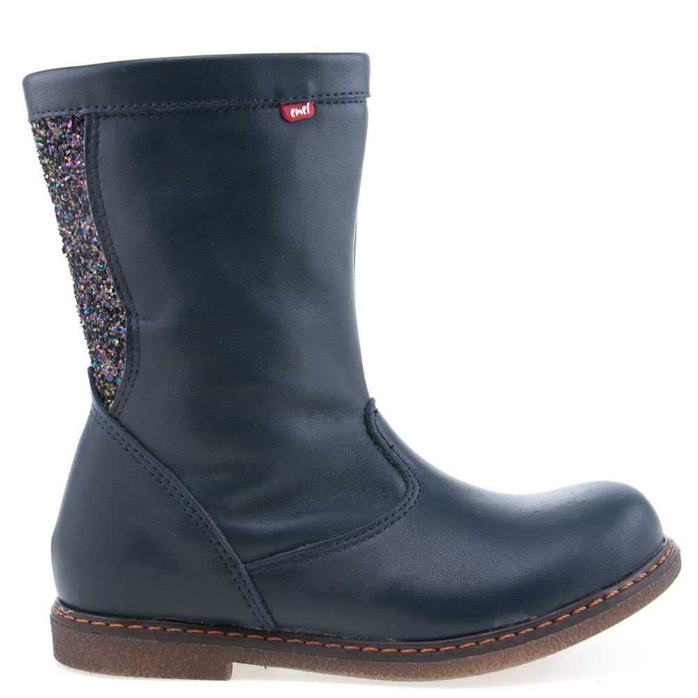 (2611D-3) Emel high winter boots blue glitter