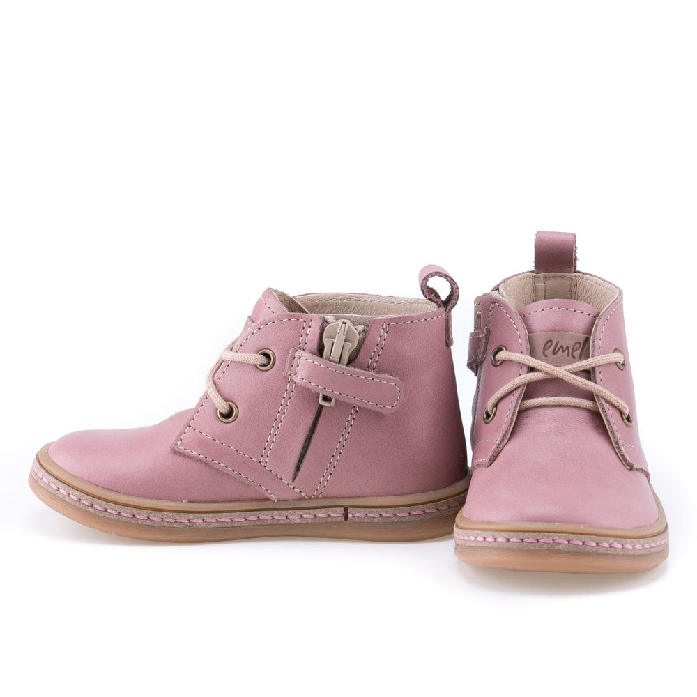 (2621A-11) Emel dirty pink lace-up shoes with zipper - MintMouse (Unicorner Concept Store)