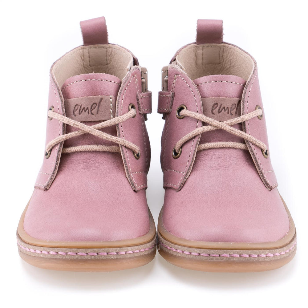 (2621A-11) Emel dirty pink lace-up shoes with zipper - MintMouse (Unicorner Concept Store)
