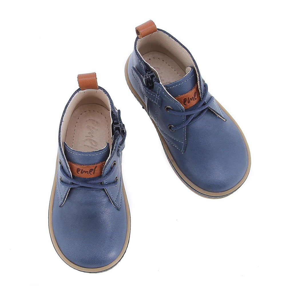 (2621A-23) Emel Blue lace-up shoes with zipper
