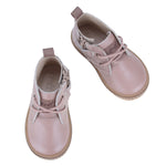 (2621A-25) Emel Pink lace-up shoes with zipper