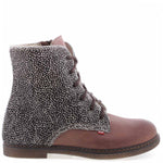 Emel winter shoes - brown lace-up ankle boot animal print (2622B-K1) - MintMouse (Unicorner Concept Store)